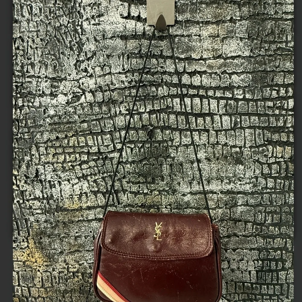 Yves Saint Laurent Vintage 1960 Safari Collection Deep Red Leather Crossbody Bag - Picture 9 of 16